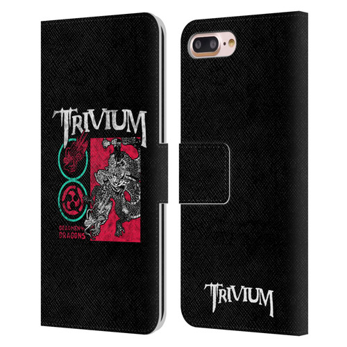 Trivium Graphics Deadmen And Dragons Date Leather Book Wallet Case Cover For Apple iPhone 7 Plus / iPhone 8 Plus