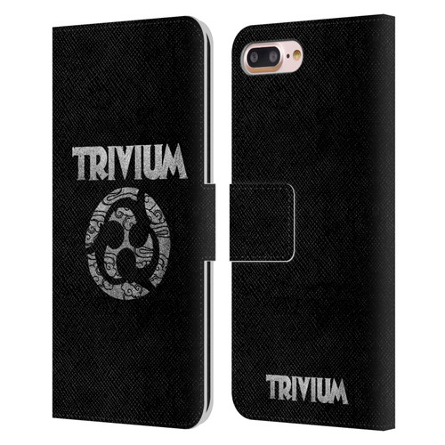 Trivium Graphics Swirl Logo Leather Book Wallet Case Cover For Apple iPhone 7 Plus / iPhone 8 Plus