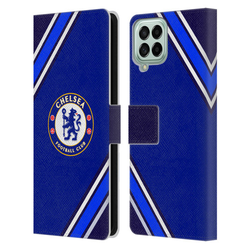 Chelsea Football Club Crest Stripes Leather Book Wallet Case Cover For Samsung Galaxy M33 (2022)