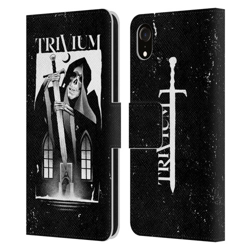 Trivium Graphics Skeleton Sword Leather Book Wallet Case Cover For Apple iPhone XR
