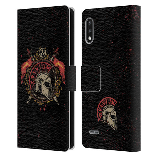 Trivium Graphics Knight Helmet Leather Book Wallet Case Cover For LG K22