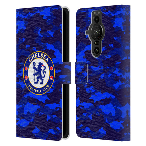 Chelsea Football Club Crest Camouflage Leather Book Wallet Case Cover For Sony Xperia Pro-I