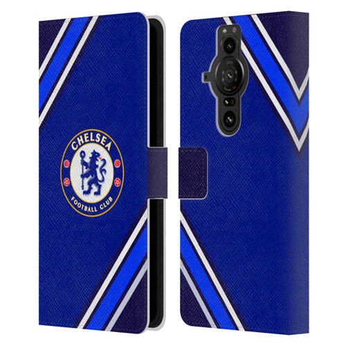 Chelsea Football Club Crest Stripes Leather Book Wallet Case Cover For Sony Xperia Pro-I