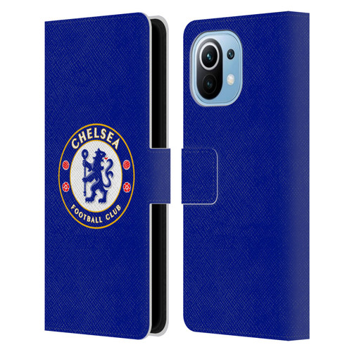 Chelsea Football Club Crest Plain Blue Leather Book Wallet Case Cover For Xiaomi Mi 11