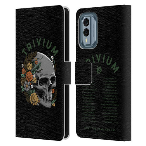 Trivium Graphics Skelly Flower Leather Book Wallet Case Cover For Nokia X30