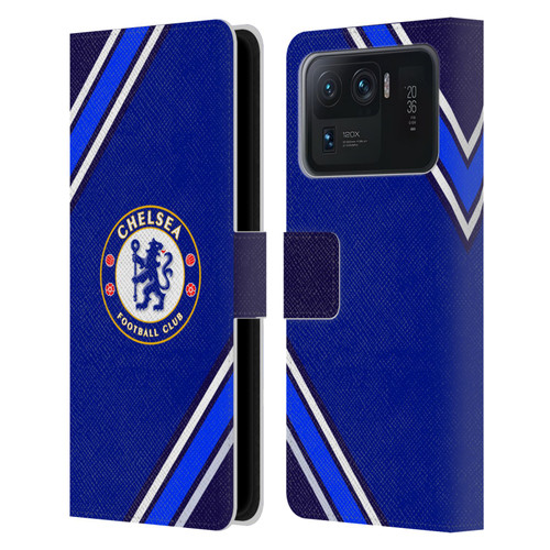 Chelsea Football Club Crest Stripes Leather Book Wallet Case Cover For Xiaomi Mi 11 Ultra