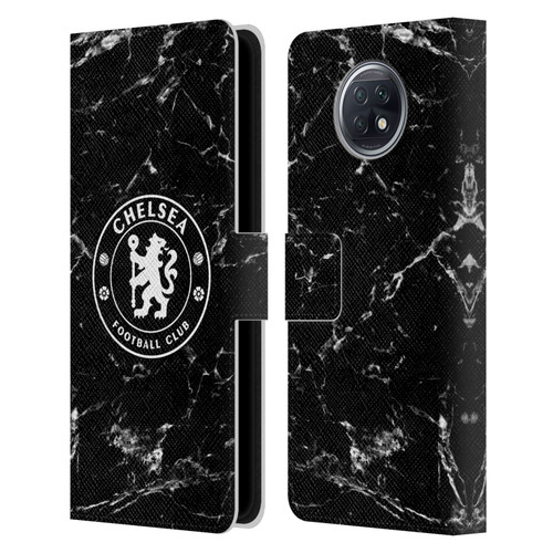 Chelsea Football Club Crest Black Marble Leather Book Wallet Case Cover For Xiaomi Redmi Note 9T 5G