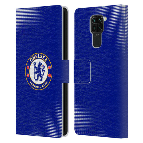 Chelsea Football Club Crest Halftone Leather Book Wallet Case Cover For Xiaomi Redmi Note 9 / Redmi 10X 4G