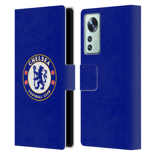 Chelsea Football Club Crest Plain Blue Leather Book Wallet Case Cover For Xiaomi 12