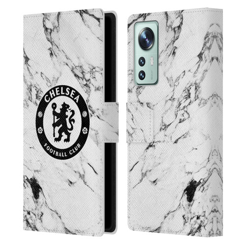 Chelsea Football Club Crest White Marble Leather Book Wallet Case Cover For Xiaomi 12