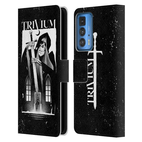 Trivium Graphics Skeleton Sword Leather Book Wallet Case Cover For Motorola Edge 20 Pro