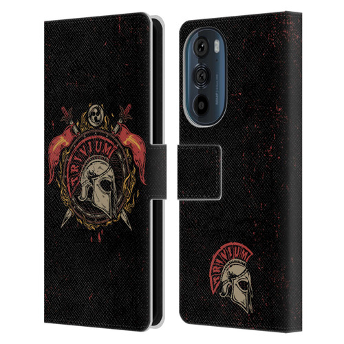 Trivium Graphics Knight Helmet Leather Book Wallet Case Cover For Motorola Edge 30