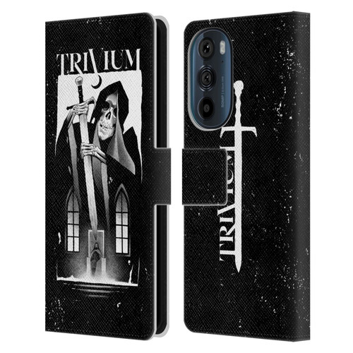 Trivium Graphics Skeleton Sword Leather Book Wallet Case Cover For Motorola Edge 30