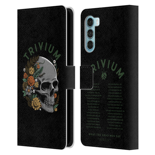Trivium Graphics Skelly Flower Leather Book Wallet Case Cover For Motorola Edge S30 / Moto G200 5G