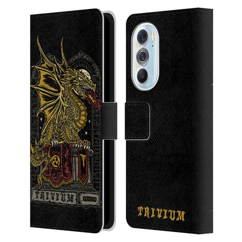 Trivium Graphics Big Dragon Leather Book Wallet Case Cover For Motorola Edge X30