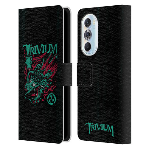 Trivium Graphics Screaming Dragon Leather Book Wallet Case Cover For Motorola Edge X30