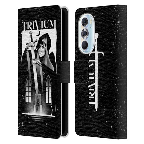 Trivium Graphics Skeleton Sword Leather Book Wallet Case Cover For Motorola Edge X30