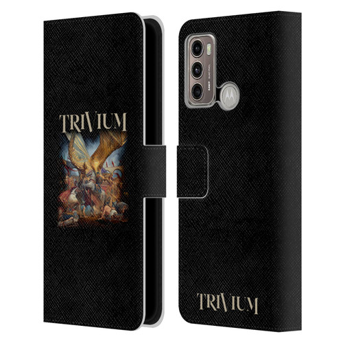 Trivium Graphics In The Court Of The Dragon Leather Book Wallet Case Cover For Motorola Moto G60 / Moto G40 Fusion