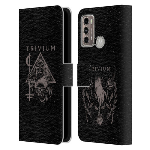 Trivium Graphics Reaper Triangle Leather Book Wallet Case Cover For Motorola Moto G60 / Moto G40 Fusion