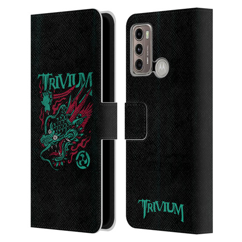 Trivium Graphics Screaming Dragon Leather Book Wallet Case Cover For Motorola Moto G60 / Moto G40 Fusion