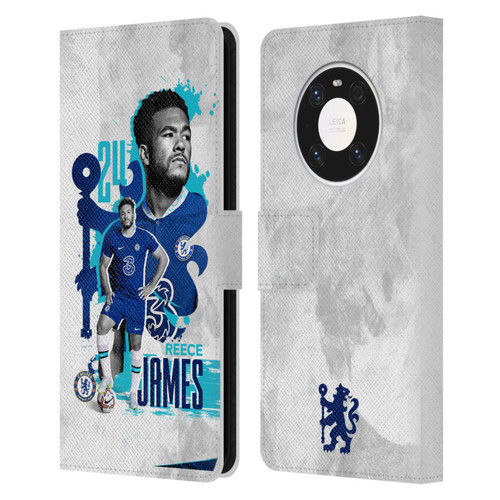 Chelsea Football Club 2022/23 First Team Reece James Leather Book Wallet Case Cover For Huawei Mate 40 Pro 5G