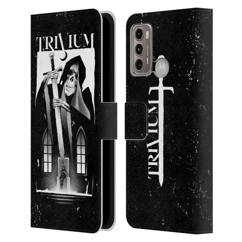 Trivium Graphics Skeleton Sword Leather Book Wallet Case Cover For Motorola Moto G60 / Moto G40 Fusion