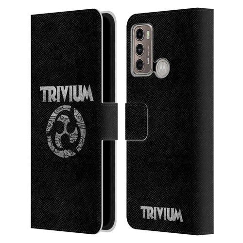 Trivium Graphics Swirl Logo Leather Book Wallet Case Cover For Motorola Moto G60 / Moto G40 Fusion