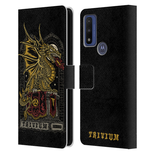 Trivium Graphics Big Dragon Leather Book Wallet Case Cover For Motorola G Pure