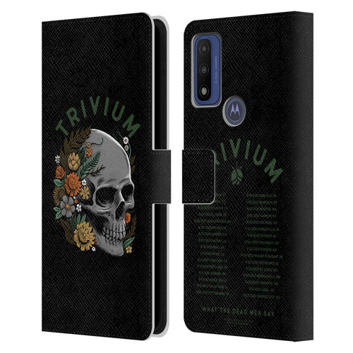 Trivium Graphics Skelly Flower Leather Book Wallet Case Cover For Motorola G Pure
