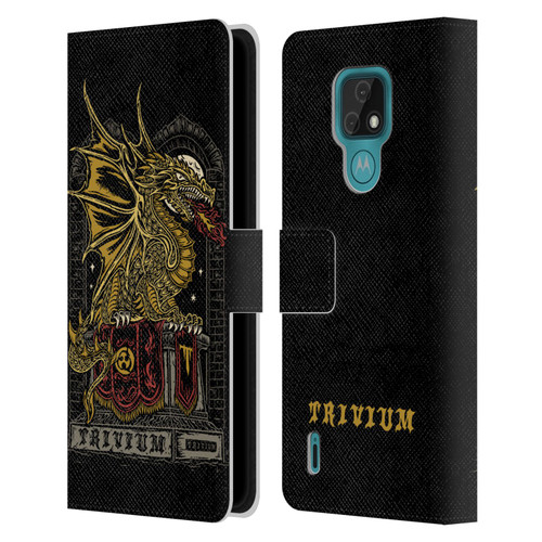 Trivium Graphics Big Dragon Leather Book Wallet Case Cover For Motorola Moto E7