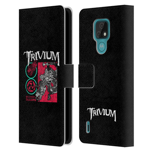 Trivium Graphics Deadmen And Dragons Date Leather Book Wallet Case Cover For Motorola Moto E7