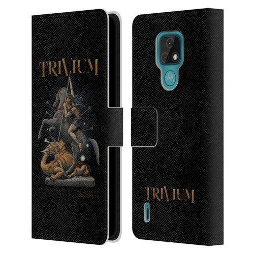 Trivium Graphics Dragon Slayer Leather Book Wallet Case Cover For Motorola Moto E7