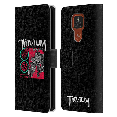 Trivium Graphics Deadmen And Dragons Date Leather Book Wallet Case Cover For Motorola Moto E7 Plus