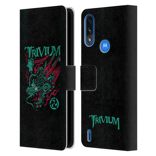 Trivium Graphics Screaming Dragon Leather Book Wallet Case Cover For Motorola Moto E7 Power / Moto E7i Power