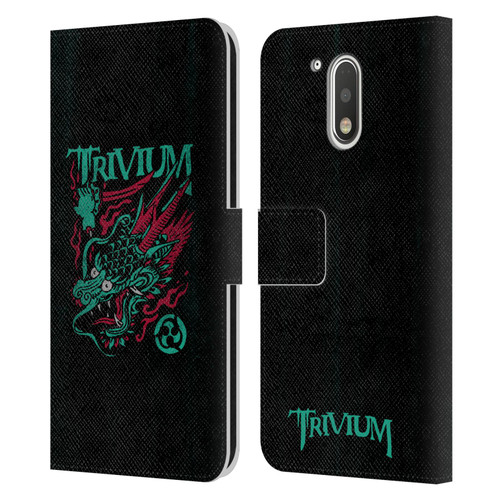 Trivium Graphics Screaming Dragon Leather Book Wallet Case Cover For Motorola Moto G41