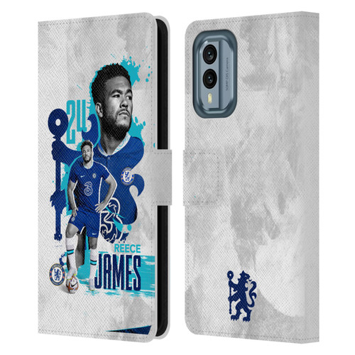 Chelsea Football Club 2022/23 First Team Reece James Leather Book Wallet Case Cover For Nokia X30