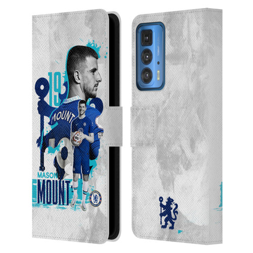 Chelsea Football Club 2022/23 First Team Mason Mount Leather Book Wallet Case Cover For Motorola Edge 20 Pro