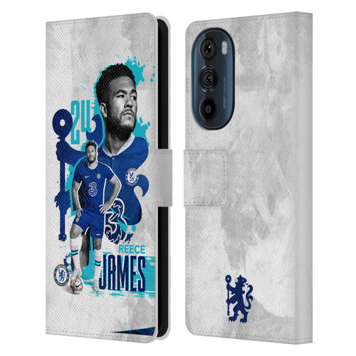 Chelsea Football Club 2022/23 First Team Reece James Leather Book Wallet Case Cover For Motorola Edge 30