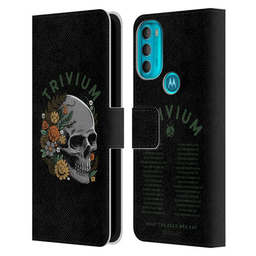 Trivium Graphics Skelly Flower Leather Book Wallet Case Cover For Motorola Moto G71 5G