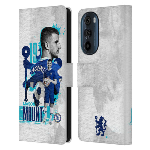 Chelsea Football Club 2022/23 First Team Mason Mount Leather Book Wallet Case Cover For Motorola Edge 30