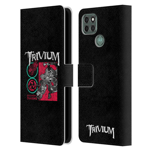 Trivium Graphics Deadmen And Dragons Date Leather Book Wallet Case Cover For Motorola Moto G9 Power