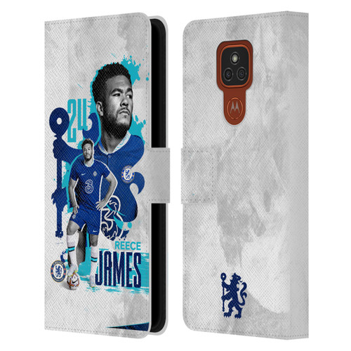 Chelsea Football Club 2022/23 First Team Reece James Leather Book Wallet Case Cover For Motorola Moto E7 Plus