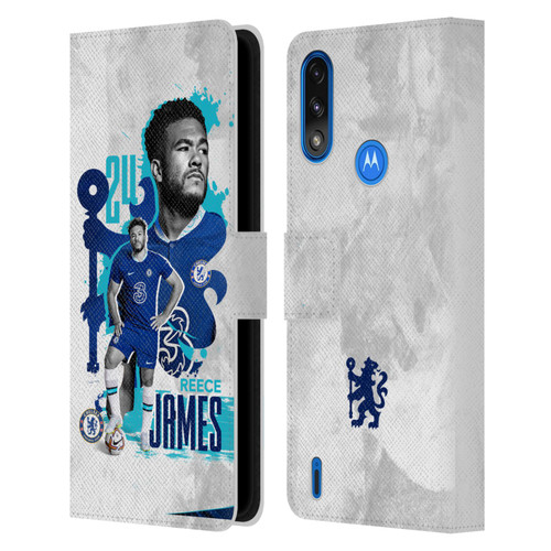 Chelsea Football Club 2022/23 First Team Reece James Leather Book Wallet Case Cover For Motorola Moto E7 Power / Moto E7i Power