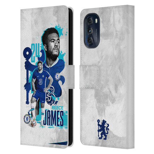 Chelsea Football Club 2022/23 First Team Reece James Leather Book Wallet Case Cover For Motorola Moto G (2022)