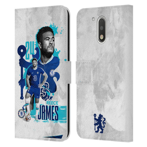 Chelsea Football Club 2022/23 First Team Reece James Leather Book Wallet Case Cover For Motorola Moto G41