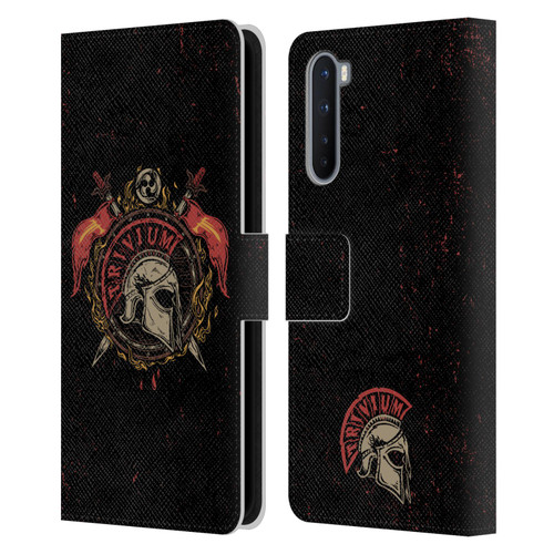 Trivium Graphics Knight Helmet Leather Book Wallet Case Cover For OnePlus Nord 5G