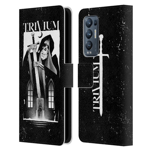 Trivium Graphics Skeleton Sword Leather Book Wallet Case Cover For OPPO Find X3 Neo / Reno5 Pro+ 5G