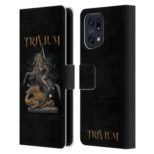 Trivium Graphics Dragon Slayer Leather Book Wallet Case Cover For OPPO Find X5