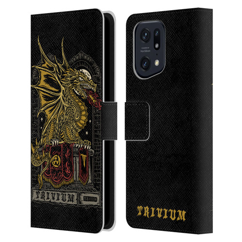 Trivium Graphics Big Dragon Leather Book Wallet Case Cover For OPPO Find X5 Pro