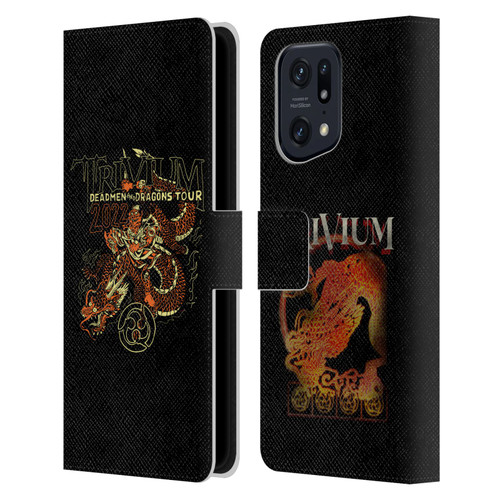 Trivium Graphics Deadmen And Dragons Leather Book Wallet Case Cover For OPPO Find X5 Pro
